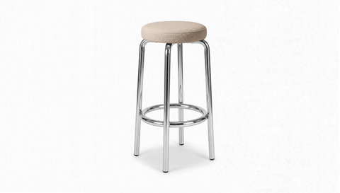 reddie-raw stool 35dia x 75H*cm / Fabric~Davano Paper Bank / Metal~Stainless Steel Milton Stool -Stainless Steel