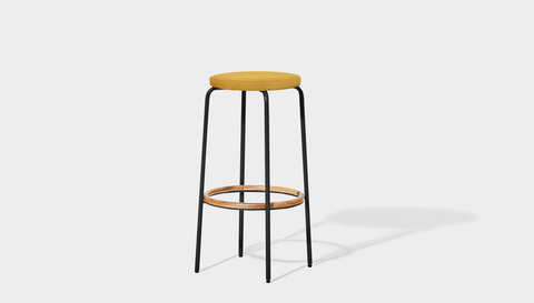 reddie-raw stool 35dia x 65H (counter height) / Fabric~Davano Golden / Metal~Black Milton Stool Upholstered
