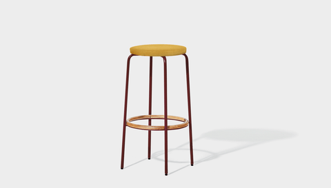 reddie-raw stool 35dia x 65H (counter height) / Fabric~Davano Golden / Metal~Rust Milton Stool Upholstered