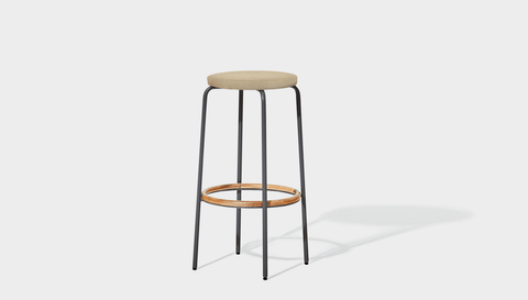 reddie-raw stool 35dia x 65H (counter height) / Fabric~Davano Paper Bank / Metal~Grey Milton Stool Upholstered