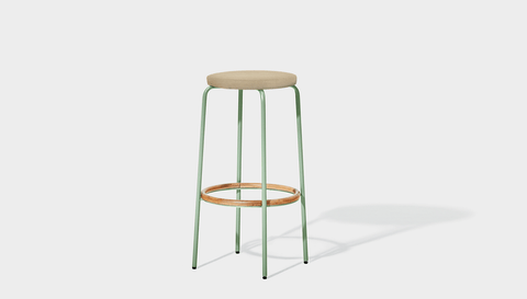 reddie-raw stool 35dia x 65H (counter height) / Fabric~Davano Paper Bank / Metal~Mint Milton Stool Upholstered