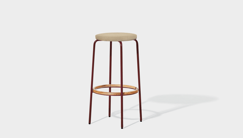 reddie-raw stool 35dia x 65H (counter height) / Fabric~Davano Paper Bank / Metal~Rust Milton Stool Upholstered