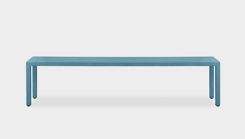 reddie-raw outdoor seating 140W x 35D x 45H *cm (Ideal for 160L table) / Solid Reclaimed Teak Wood~Natural / Metal~Blue Mimi Outdoor Bench Metal