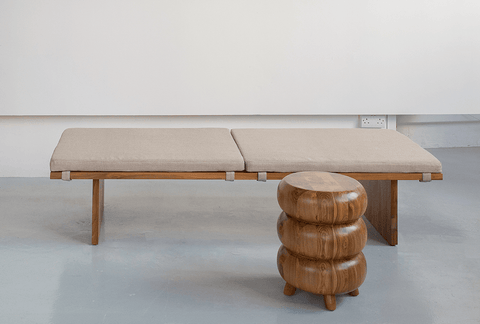 reddie-raw round side table 35DIA X 45H / Solid Reclaimed Teak Wood~Natural Morris 1 Stool/Side Table