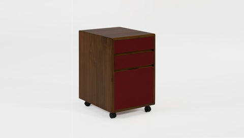 reddie-raw mobile storage 41W x 50D x 60H *cm / Solid Reclaimed Teak Wood~Walnut / Laminate~Spanish Brown NCW Wood Pedestal Drawers