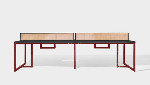 reddie-raw workstation 240W x 120D x 75H total (120x60 desk) *cm (incl. screen & tray) / Wood Veneer~Black / Metal~Rust NCW Workstation *pod of 4