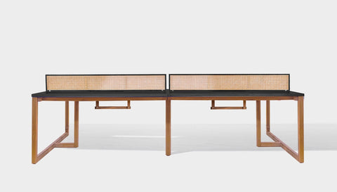 reddie-raw workstation 240W x 120D x 75H total (120x60 desk) *cm (incl. screen & tray) / Wood Veneer~Black / Solid Reclaimed Teak Wood~Natural NCW Workstation *pod of 4