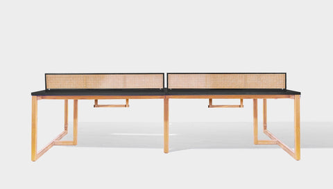 reddie-raw workstation 240W x 120D x 75H total (120x60 desk) *cm (incl. screen & tray) / Wood Veneer~Black / Solid Reclaimed Teak Wood~Oak NCW Workstation *pod of 4