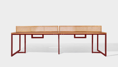 reddie-raw workstation 240W x 120D x 75H total (120x60 desk) *cm (incl. screen & tray) / Wood Veneer~Oak / Metal~Rust NCW Workstation *pod of 4