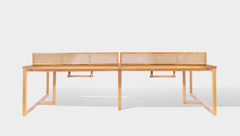 reddie-raw workstation 240W x 120D x 75H total (120x60 desk) *cm (incl. screen & tray) / Wood Veneer~Oak / Solid Reclaimed Teak Wood~Oak NCW Workstation *pod of 4