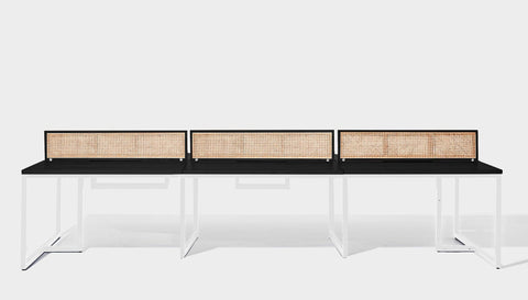 reddie-raw workstation 360W x 120D x 75H total (120x60 desk) *cm (incl. screen & tray) / Wood Veneer~Black / Metal~White NCW Workstation *pod of 6