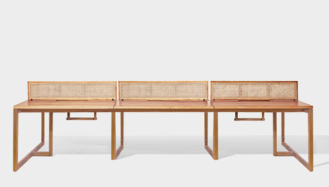 reddie-raw workstation 360W x 120D x 75H total (120x60 desk) *cm (incl. screen & tray) / Wood Veneer~Oak / Solid Reclaimed Teak Wood~Natural NCW Workstation *pod of 6