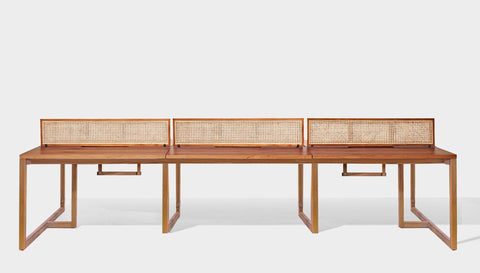 reddie-raw workstation 360W x 120D x 75H total (120x60 desk) *cm (incl. screen & tray) / Wood Veneer~Teak / Solid Reclaimed Teak Wood~Natural NCW Workstation *pod of 6