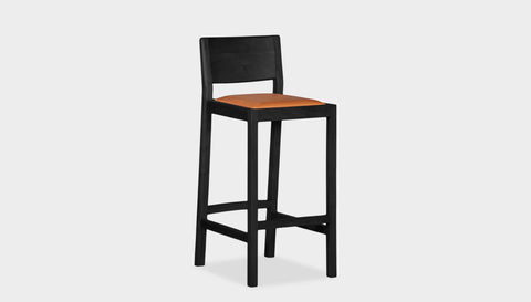 reddie-raw stool COUNTER 42W x 47D x 90 H (65H seat) / Solid Reclaimed Teak Wood~Black / Leather~Tan Rita Bar Stool