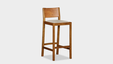 reddie-raw stool COUNTER 42W x 47D x 90 H (65H seat) / Solid Reclaimed Teak Wood~Natural / Fabric~Davano Paper Bank Rita Bar Stool