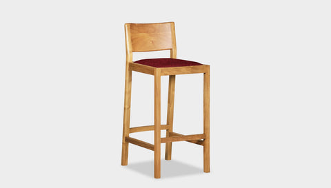 reddie-raw stool COUNTER 42W x 47D x 90 H (65H seat) / Solid Reclaimed Teak Wood~Oak / Fabric~Davano Sangria Rita Bar Stool