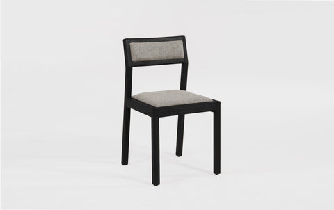 reddie-raw dining chair 50W x 48D x 72H *cm (45H seat height crushed) / 100% Wool Fabric~Textile 23 402 black stripe / Solid Reclaimed Teak Wood~Black Rita Dining Chair Upholstered