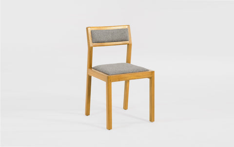 reddie-raw dining chair 50W x 48D x 72H *cm (45H seat height crushed) / 100% Wool Fabric~Textile 23 402 black stripe / Solid Reclaimed Teak Wood~Oak Rita Dining Chair Upholstered
