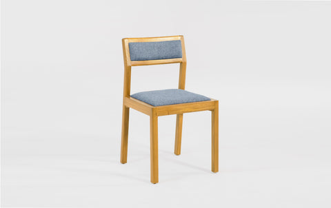 reddie-raw dining chair 50W x 48D x 72H *cm (45H seat height crushed) / 100% Wool Fabric~Textile 23 484 blue stripe / Solid Reclaimed Teak Wood~Oak Rita Dining Chair Upholstered
