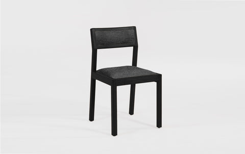 reddie-raw dining chair 50W x 48D x 72H *cm (45H seat height crushed) / Fabric~Davano Iron Stone / Solid Reclaimed Teak Wood~Black Rita Dining Chair Upholstered