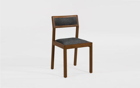 reddie-raw dining chair 50W x 48D x 72H *cm (45H seat height crushed) / Fabric~Davano Iron Stone / Solid Reclaimed Teak Wood~Walnut Rita Dining Chair Upholstered
