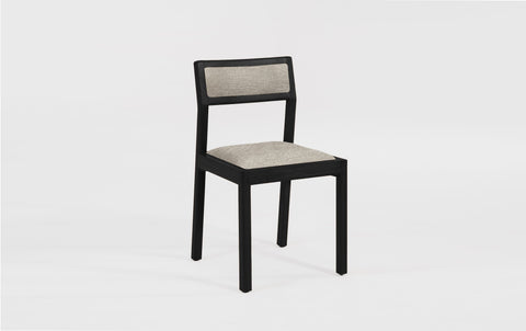 reddie-raw dining chair 50W x 48D x 72H *cm (45H seat height crushed) / Fabric~Davano Paper Bank / Solid Reclaimed Teak Wood~Black Rita Dining Chair Upholstered