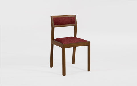 reddie-raw dining chair 50W x 48D x 72H *cm (45H seat height crushed) / Fabric~Davano Sangria / Solid Reclaimed Teak Wood~Walnut Rita Dining Chair Upholstered