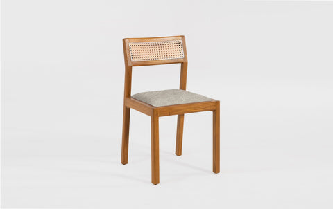 reddie-raw dining chair 46W x 49D x 82H *cm (45H seat) / Solid Reclaimed Teak Wood~Natural / Fabric~Davano Paper Bank Rita Rattan Dining Chair