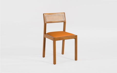 reddie-raw dining chair 46W x 49D x 82H *cm (45H seat) / Solid Reclaimed Teak Wood~Natural / Leather~tan Rita Rattan Dining Chair