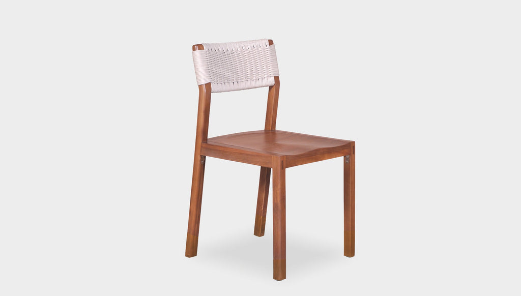 reddie-raw dining chair 46W x 49D x 82H *cm (45H seat) / Solid Reclaimed Teak Wood~Natural / White Rope Rita Rope Dining Chair