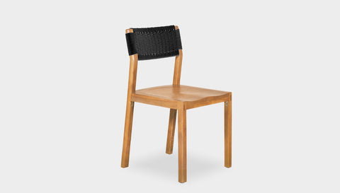 reddie-raw dining chair 46W x 49D x 82H *cm (45H seat) / Solid Reclaimed Teak Wood~Oak / Black Rope Rita Rope Dining Chair