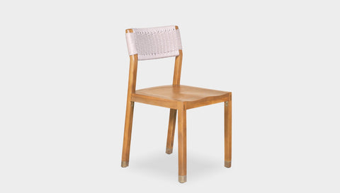 reddie-raw dining chair 46W x 49D x 82H *cm (45H seat) / Solid Reclaimed Teak Wood~Oak (with brass caps) / White Rope Rita Rope Dining Chair