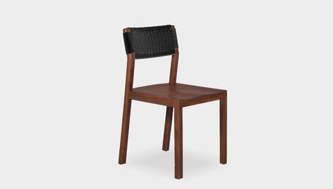reddie-raw dining chair 46W x 49D x 82H *cm (45H seat) / Solid Reclaimed Teak Wood~Walnut / Black Rope Rita Rope Dining Chair