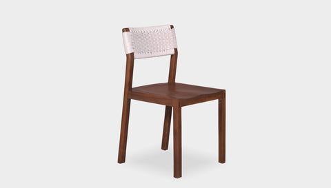reddie-raw dining chair 46W x 49D x 82H *cm (45H seat) / Solid Reclaimed Teak Wood~Walnut / White Rope Rita Rope Dining Chair
