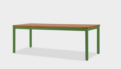 reddie-raw rectangular 160L x 90D x 75H *cm / Solid Reclaimed Wood Teak~Natural / Metal~Green Ronda Rectangular Table