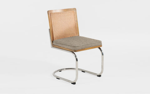 reddie-raw dining chair 45W x 61D x 82H *cm (45H seat) / Solid Reclaimed Teak Wood~Oak / Fabric~Davano Paper Bank Rosie Cantilever Chair