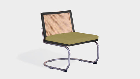 reddie-raw lounge chair 60W x 65D x 79H *cm (42H seat) / Solid Reclaimed Teak Wood~Black / Fabric~Vienna Moss Rosie Rattan Lounge Cantilever Chair