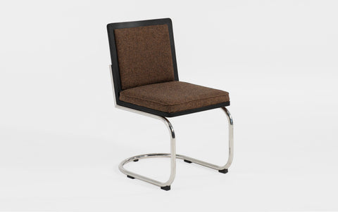 reddie-raw dining chair 45W x 61D x 82H *cm (45H seat) / Solid Reclaimed Teak Wood~Black / 100% Wool Fabric~Textile 23 030 brown Rosie Upholstered Cantilever Chair