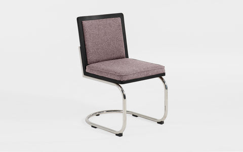 reddie-raw dining chair 45W x 61D x 82H *cm (45H seat) / Solid Reclaimed Teak Wood~Black / 100% Wool Fabric~Textile 23 489 pink stripe Rosie Upholstered Cantilever Chair