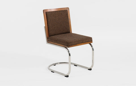 reddie-raw dining chair 45W x 61D x 82H *cm (45H seat) / Solid Reclaimed Teak Wood~Natural / 100% Wool Fabric~Textile 23 030 brown Rosie Upholstered Cantilever Chair