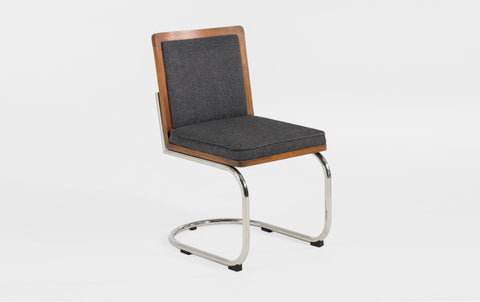 reddie-raw dining chair 45W x 61D x 82H *cm (45H seat) / Solid Reclaimed Teak Wood~Natural / Fabric~Davano Iron Stone Rosie Upholstered Cantilever Chair