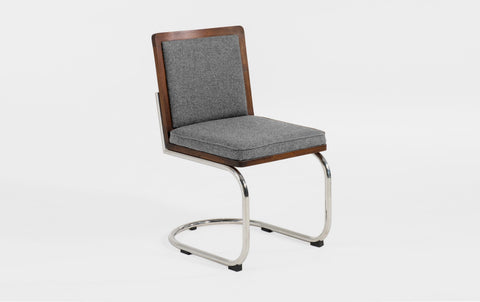 reddie-raw dining chair 45W x 61D x 82H *cm (45H seat) / Solid Reclaimed Teak Wood~Walnut / 100% Wool Fabric~Textile 23 402 black stripe Rosie Upholstered Cantilever Chair