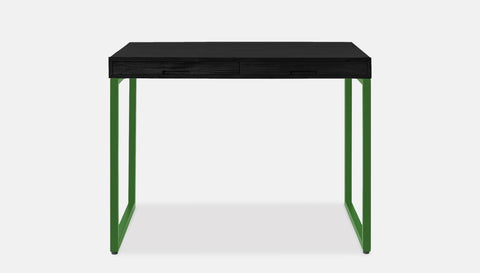 reddie-raw desk with drawers 100W x 60D x 75H *cm / Solid Reclaimed Wood~Black / Metal~Green Suzy 2 Drawer Desk