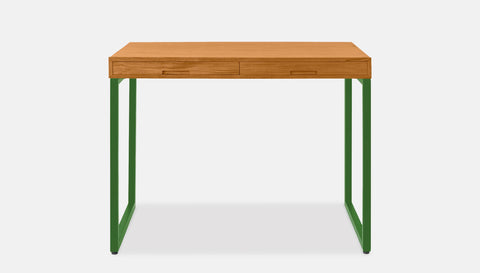 reddie-raw desk with drawers 100W x 60D x 75H *cm / Solid Reclaimed Wood~Oak / Metal~Green Suzy 2 Drawer Desk