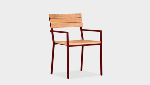 reddie-raw outdoor seating 48W x 50D x 80H *cm / Solid Reclaimed Wood~Natural / Metal~Rust Suzy Outdoor Dining Chair with armrest