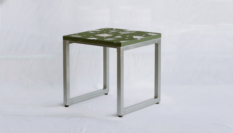 reddie-raw square side table 45W x 45D x 46H *cm / COMBO~Eucalyptus / Metal~Galvanised Suzy Side Table Square