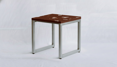 reddie-raw square side table 45W x 45D x 46H *cm / COMBO~Plum / Metal~Galvanised Suzy Side Table Square
