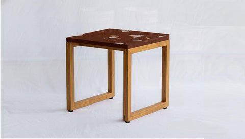 reddie-raw square side table 45W x 45D x 46H *cm / COMBO~Plum / Solid Reclaimed Teak Wood~Natural Suzy Side Table Square