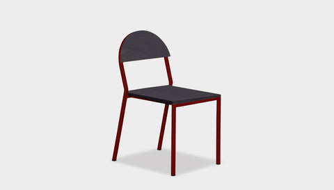 reddie-raw dining chair 42W x 52D x 80H *cm (45H seat) / Wood Veneer~Black / Metal~Rust Suzy Stackable Dining Chair Round