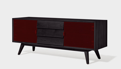 reddie-raw media unit 150W x 45D x 60H *cm / Solid Reclaimed Wood~Black / Metal~Rust Vinny Media Cabinet